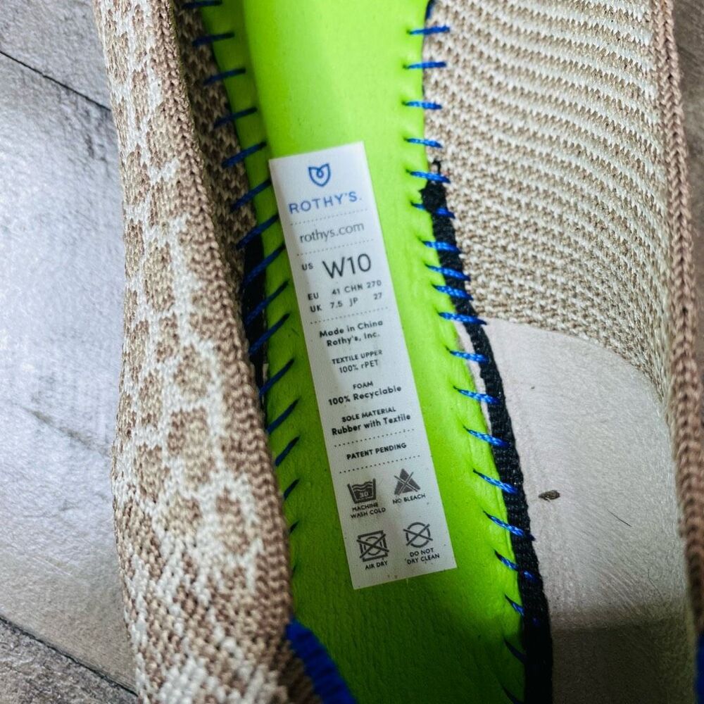 Rothy's Leopard Print Flats with Blue Accents - Picture 8 of 8